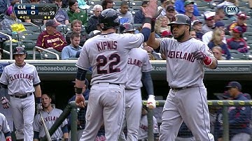 CLE@MIN: Santana crushes a two-run homer to right