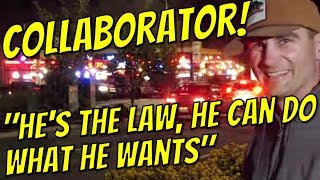 Bootlicker thinks he's AWESOME! Harassing Copwatchers Not Bothering Anyone