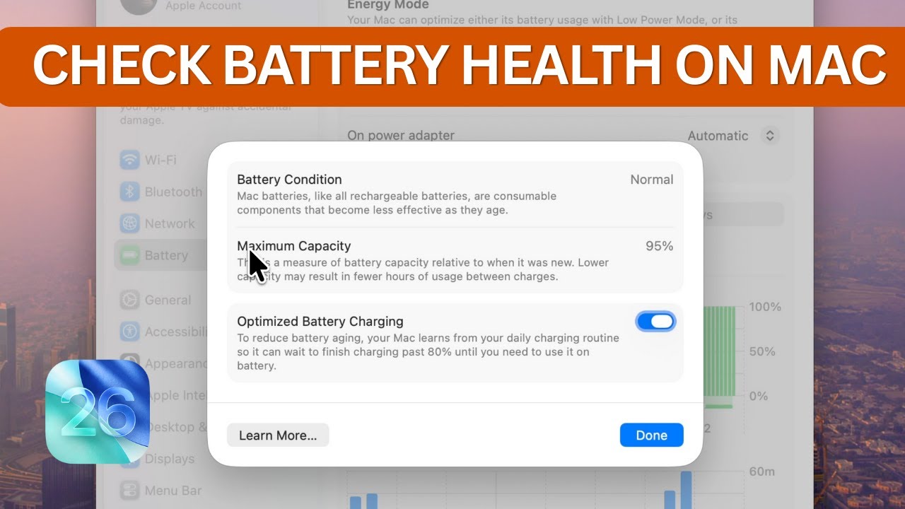 How to Check Battery Health on Mac (macOS Tahoe 26.2 Guide)