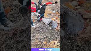 Machine Cuts Concrete Pole Effortlessly | Powerful Construction Tool at Work