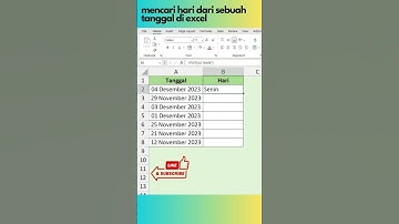 Mencari Hari dari Tanggal di Excel #shorts #excel #exceltutorial  #shortsviral #belajarexcel