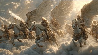 Celestial Riders of the Golden Sky | Explore Heaven’s Divine Creatures of Light