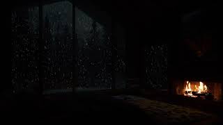 Snowfall &amp; Fireplace for Deep Calm ( No Ads) – Cozy Winter Night Ambience - Heal Stress and Anxiety