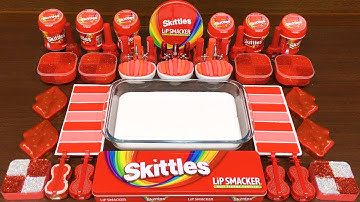 RED slime !!! Mixing random into GLOSSY slime !!! Satisfying Video#17