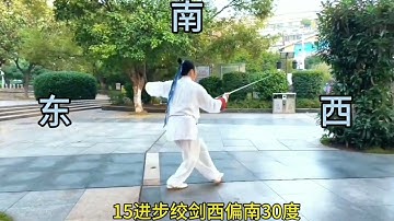 42式太极剑，李德印标准方位教学，太极依依背面示范！#健康 #太极 #太极拳