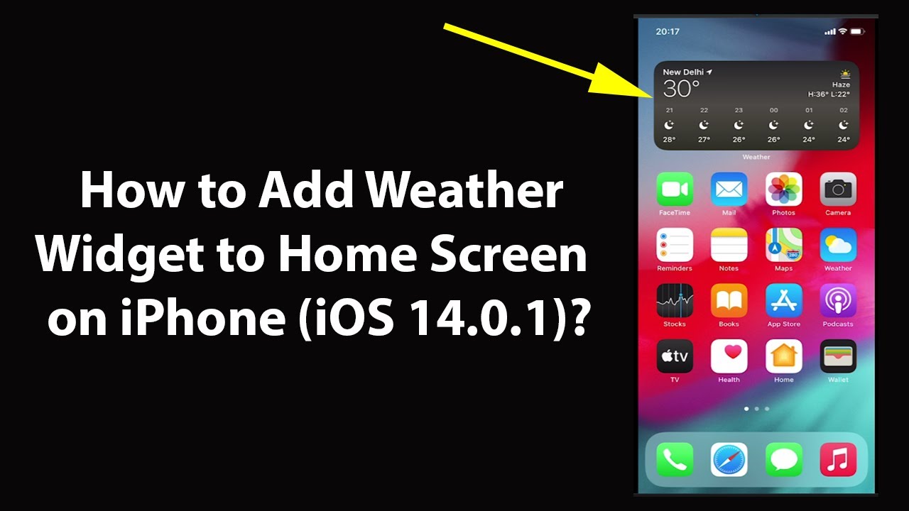 How To Add Weather Widget To Home Screen On IPhone iOS 14 0 1 YouTube