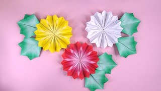 折り紙 菊の花 平面 折り方 Origami chrysanthemum flower tutorial （NiceNo1）