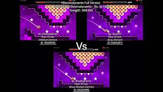 Geometry Dash = Electrodynamix Full Version (Comparison) (iIihackediIiooo Vs DavidYT Vs More)