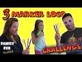 3 Marker Challenge loco en familia ✏️✏️✏️ Family Fun Vlogs