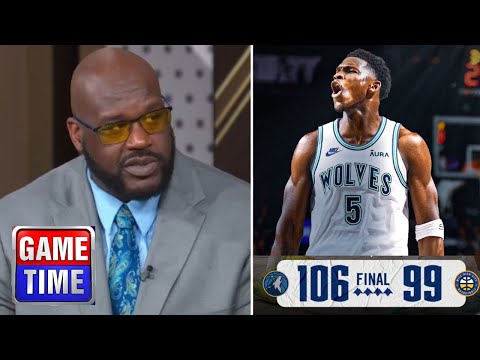 NBA Gametime | Anthony Edwards is a DAWG! - Shaq goes crazy to Timberwolves beat Nuggets in Game 1