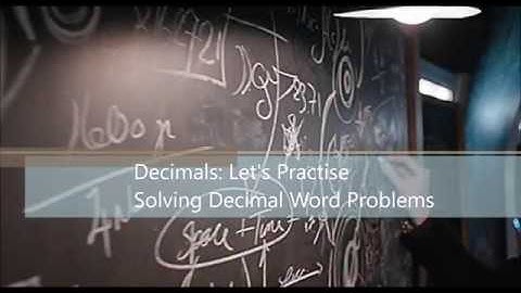 Decimals Solving Word Problems