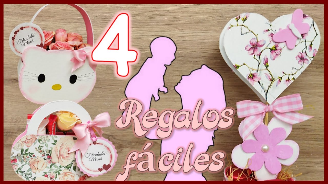 4 LINDOS REGALOS PARA EL DÍA DE LA MADRE - Crafts to give to mom - Ideas para vender