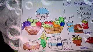 Healthy Food And Unhealthy Food Drawing Youtube
