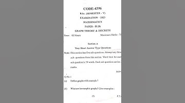 MJPRU|B.sc 5th Sem|Maths|GRAPH THEORY & DISCRETE #mjpru #mjpruexamnews #maths #bsc #5thsemexam