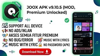 New update 🔥Joox apk premium unlocked.all unlocked fitur.no ads.no password.support all device screenshot 3