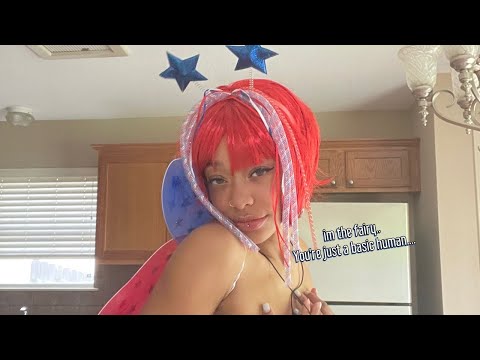 ASMR | 4th of July fairy does your makeup WRONG 🧚🏽‍♀️ RP + { during a thunderstorm ⚡️⛈}
