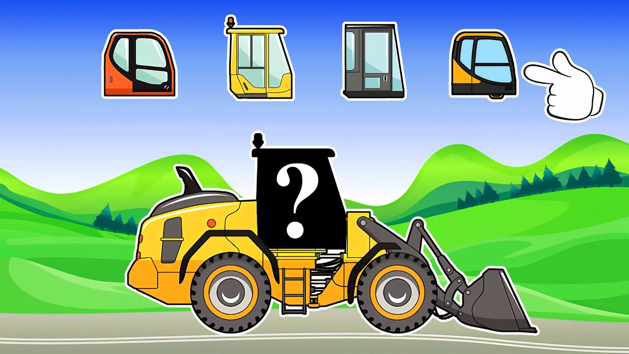 Choose the Right Cabin!  Build the Yellow Excavator Game – Learn Colors with Trucks 🎨🚜