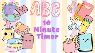10 Minute Classroom Countdown Timer Cute School Theme with Gentle Music & Soft Chime#countdowntimer