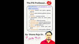 Classification of Pharmaceutical Excipients &amp; Examples | Pharmacy Basics