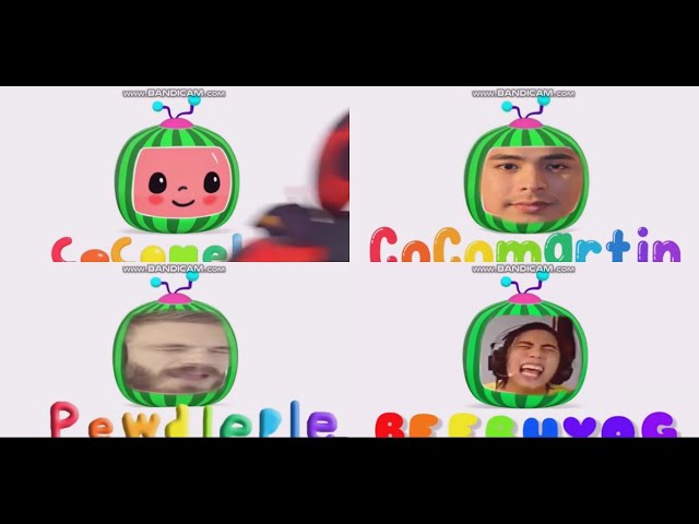 Cocomelon intro parody comparison. (original vs coco martin vs pewdiepie vs beebuyog) class=