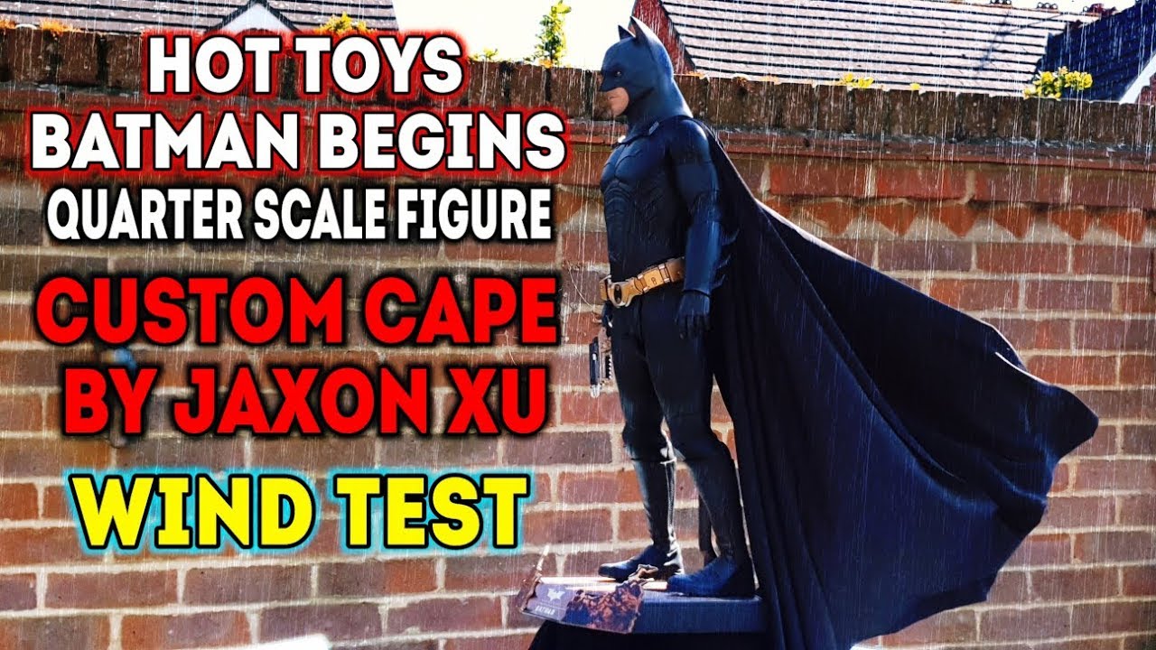 HOT TOYS 1/4 BATMAN BEGINS FIGURE WITH CUSTOM CAPE BY JAXON XU. WIND