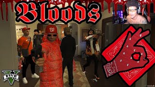 BLOODS🩸 vs CRIPS♿ GANG WAR! | HOOD GANG LIFE ROLEPLAY!🔫🏚 | GTA 5 RP!🔥