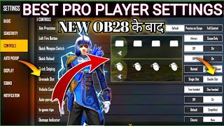 Free fire pro player setting after OB28 update के बाद | How to divide granade & gloo wall free fire