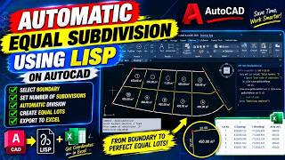 Automatic Equal Subdivision Using LISP on Autocad Create Equal Plot and Area