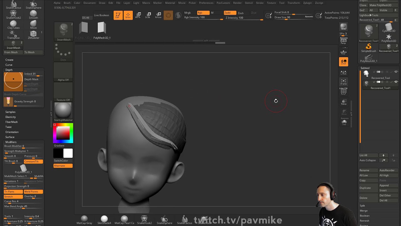 A Plugin for RealTime Hair in ZBrush