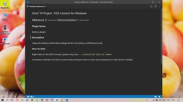 KDE Connect for Windows : Milestone 3 -- porting battery plugin to Windows