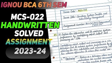 MCS-022  Handwritten Solved Assignment 2023-24 || IGNOU BCA 6th Semester Handwritten Assignment 2023