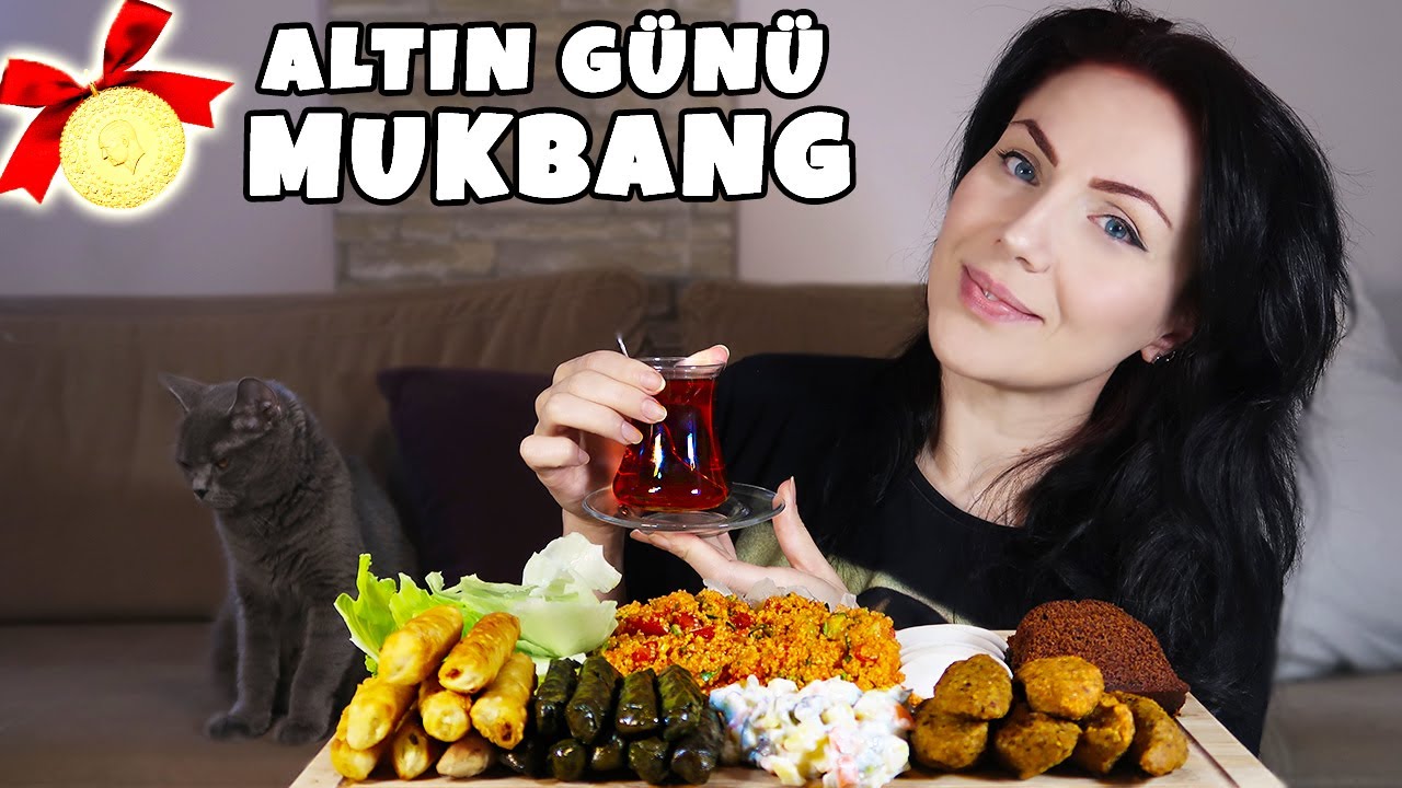 ALTIN GÜNÜ MENÜSÜ YİYEREK ALTIN GÜNÜ ANILARIM | Yaprak Sarma, Kısır, Çiğ Köfte | Mukbang Türkçe