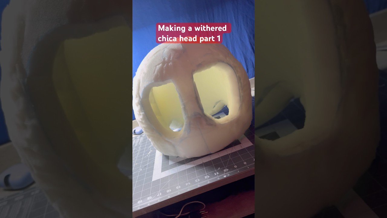 Making a withered chica head part 1#fnaf #fnaf2 #cosplay #witheredchica