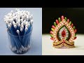 Cotton bud Mukut / Crown For ganesha | cotton bud | ganesha chaturthi | Art with Creativity