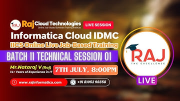 Informatica IICS-IDMC(Informatica Data Management cloud)Introduction Session-1 Batch-11 By Raj Cloud