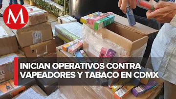 Decomisan vapeadores y tabaco durante revisión a negocios de CdMx por ley antitabaco