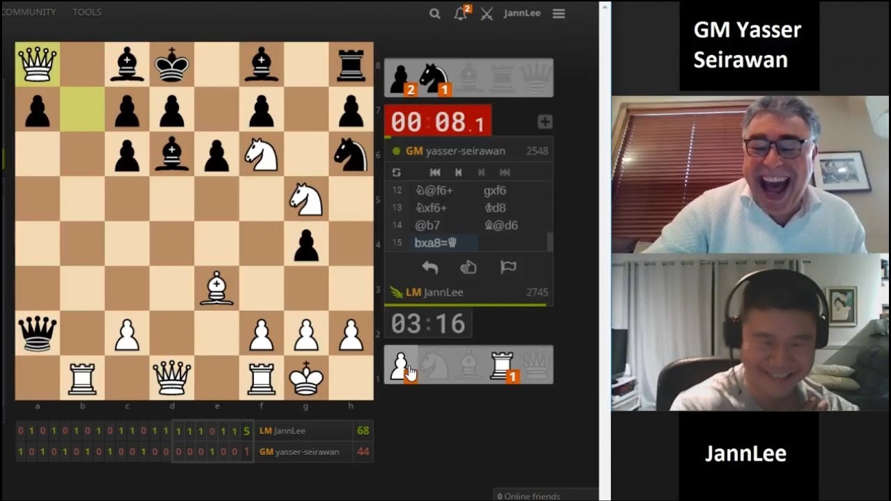 Skype Crazyhouse Chess GM Yasser Seirawan Vs JannLee Series 3 YouTube