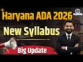 Haryana ADO Latest Update 2026 | New Syllabus, Law Weightage &amp; Exam Pattern