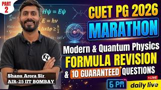 Cuet PG Physics 2026 || CUET PG physics one shot || Quantum Mechanics formula revision playlist PYQs