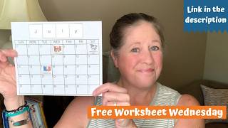 Free Worksheet Wednesday: Month of July
