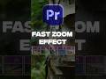 Fast Zoom Effect in Premiere Pro Telugu #premierepro #transitions #videoeditingtips