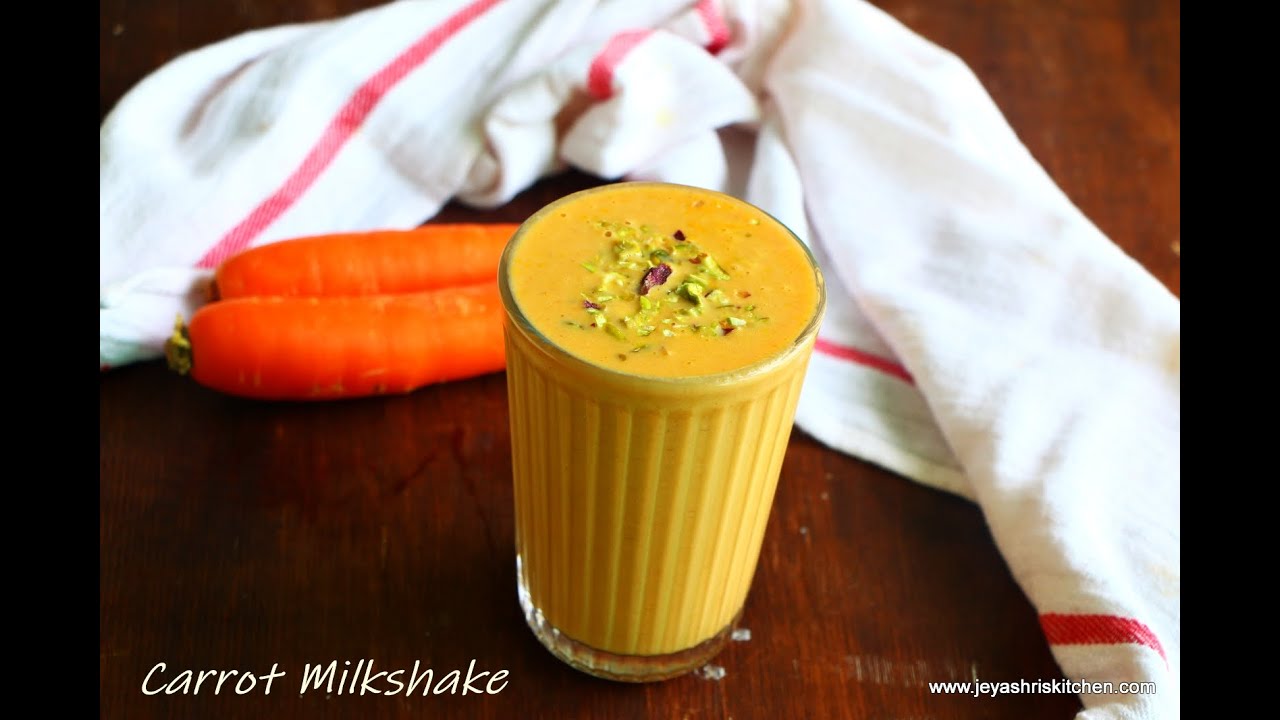 Carrot milkshake recipe Healthy no sugar added carrot milkshake