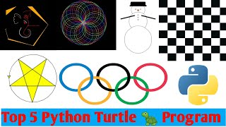 Famous 🐢Top 5 Python Design Using Turtle|Amazing Design in Python Turtle😲|#python#turtle #coding#youtube| Net Worth