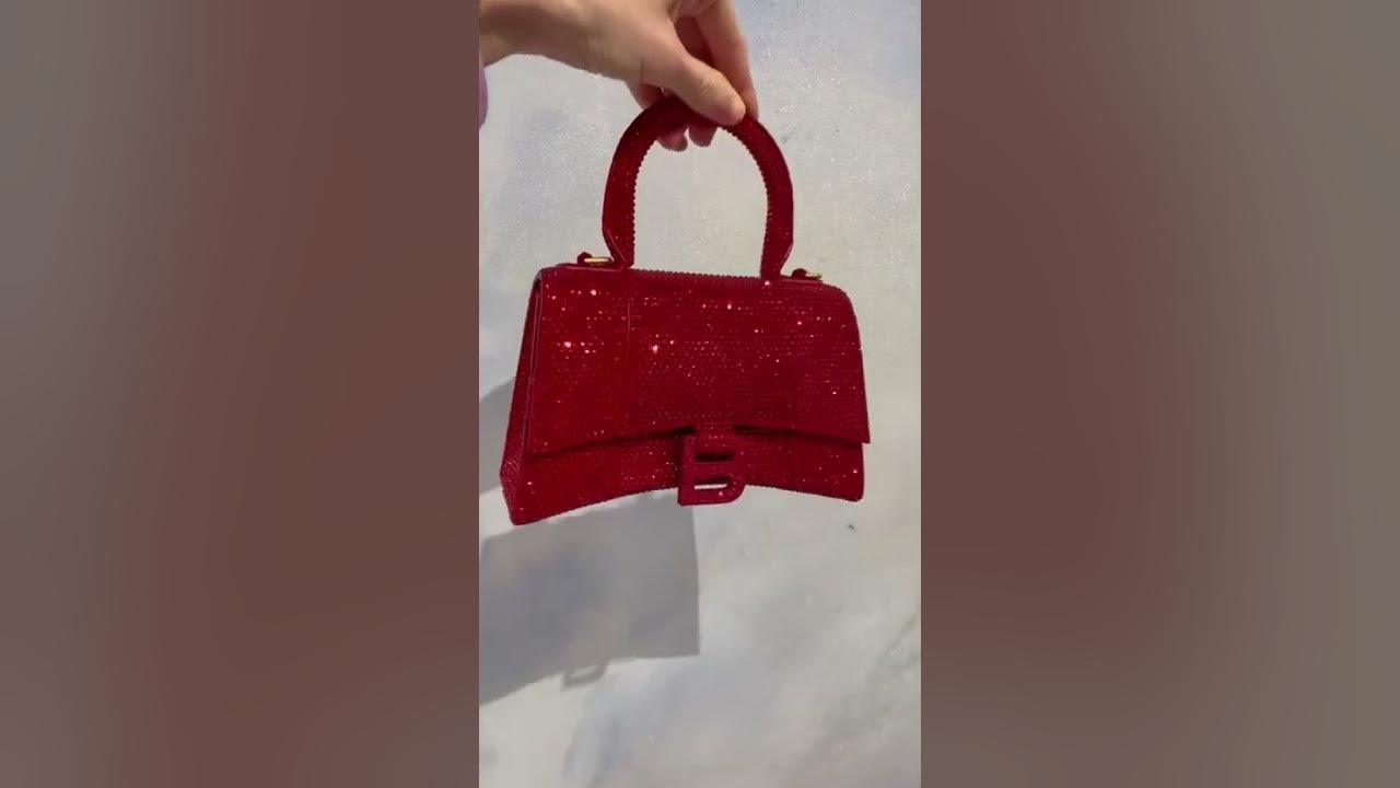 Balenciaga hourglass crystal bag in red and silver ❤️‍🔥💘 