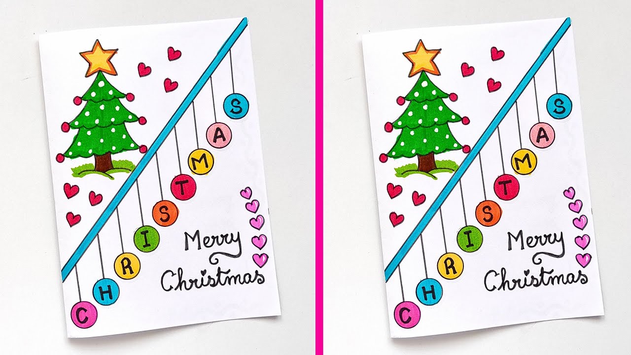 🎄 Christmas Greeting Card 🎄 | Easy & Cute Christmas Card Idea | White ...