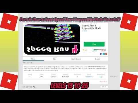 How To Beat Speed Run 4 Impossible Mode On Roblox Tutorial Part 2 Youtube - roblox speed run 4 impossible mode completed speed run 8