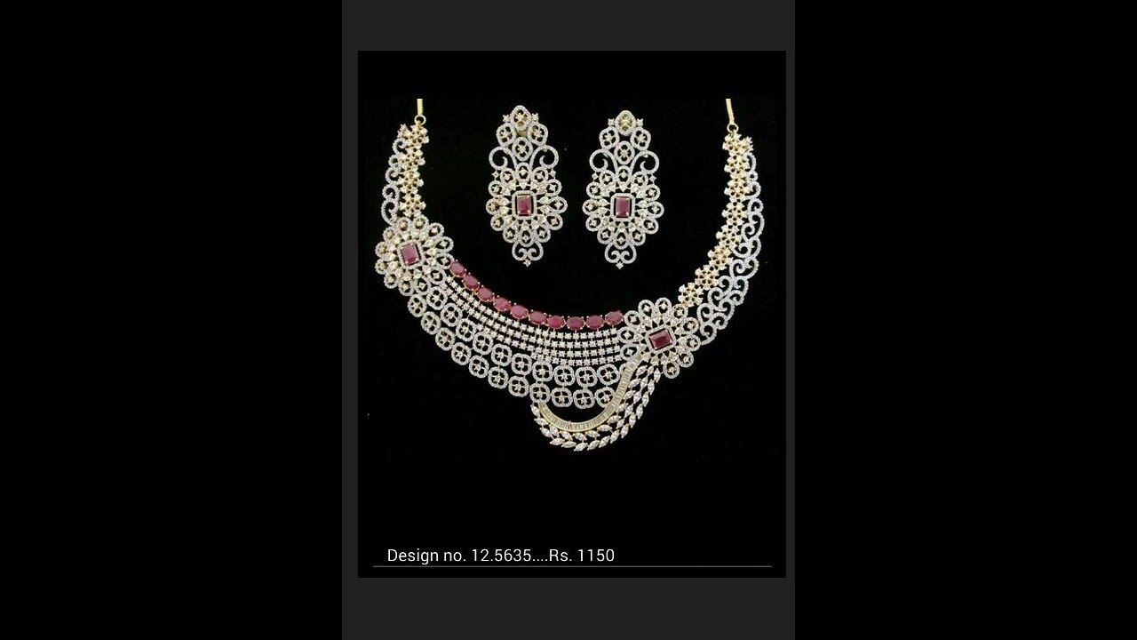 latest cz choker necklace sets with price