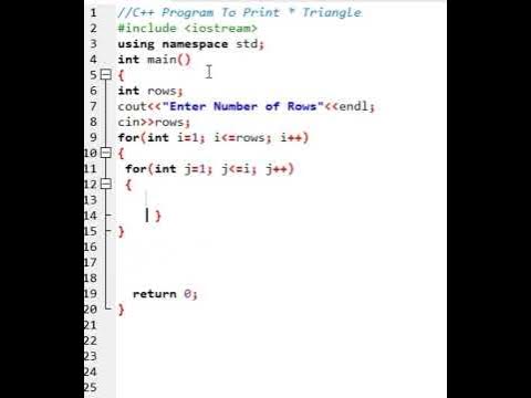 Print Triangle Pattern in C++ | Pattern in CPP #shortsfeed #shorts #cpp ...