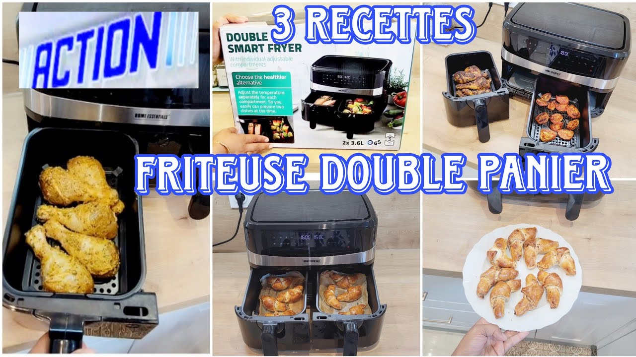 Nouvelle friteuse à air chaud double compartiment chez #action