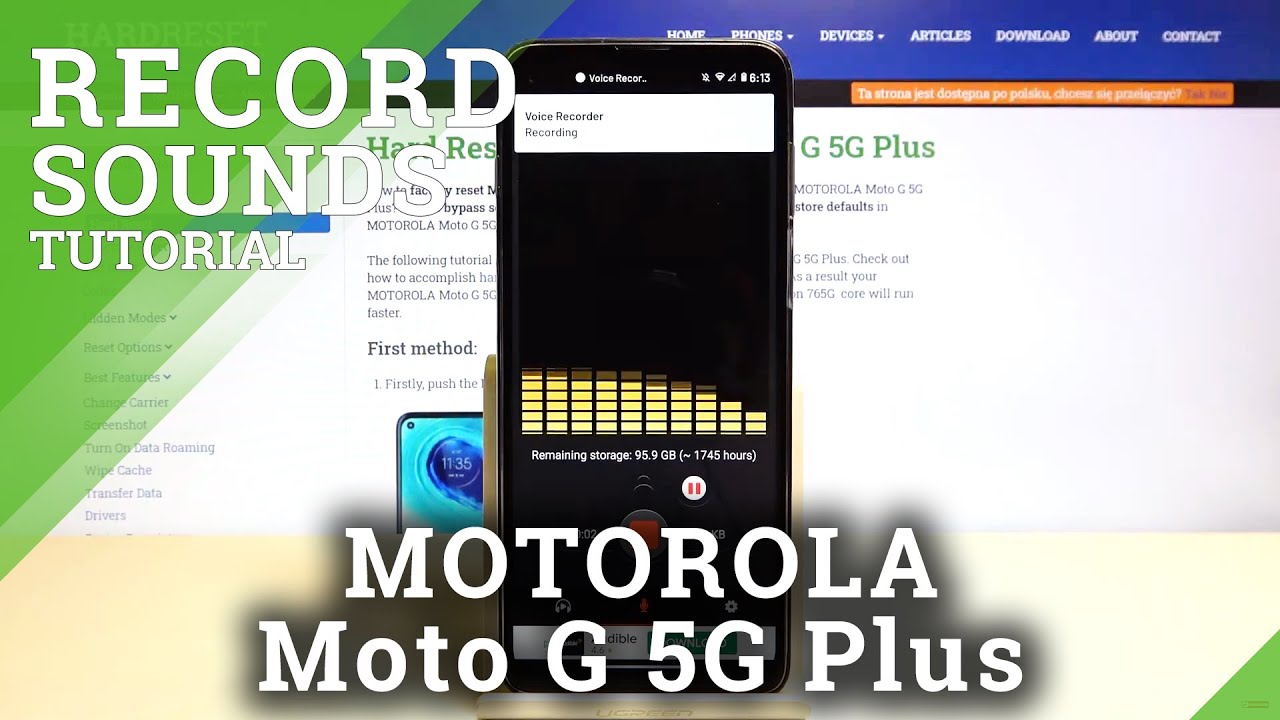 How to Record Sounds on MOTOROLA Moto G 5G Plus – Use Sound Recorder - YouTube